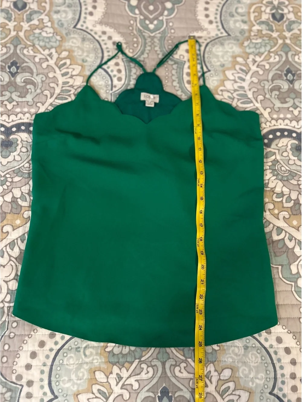 J.Crew Green Scalloped Edge Camisole Top Size 6